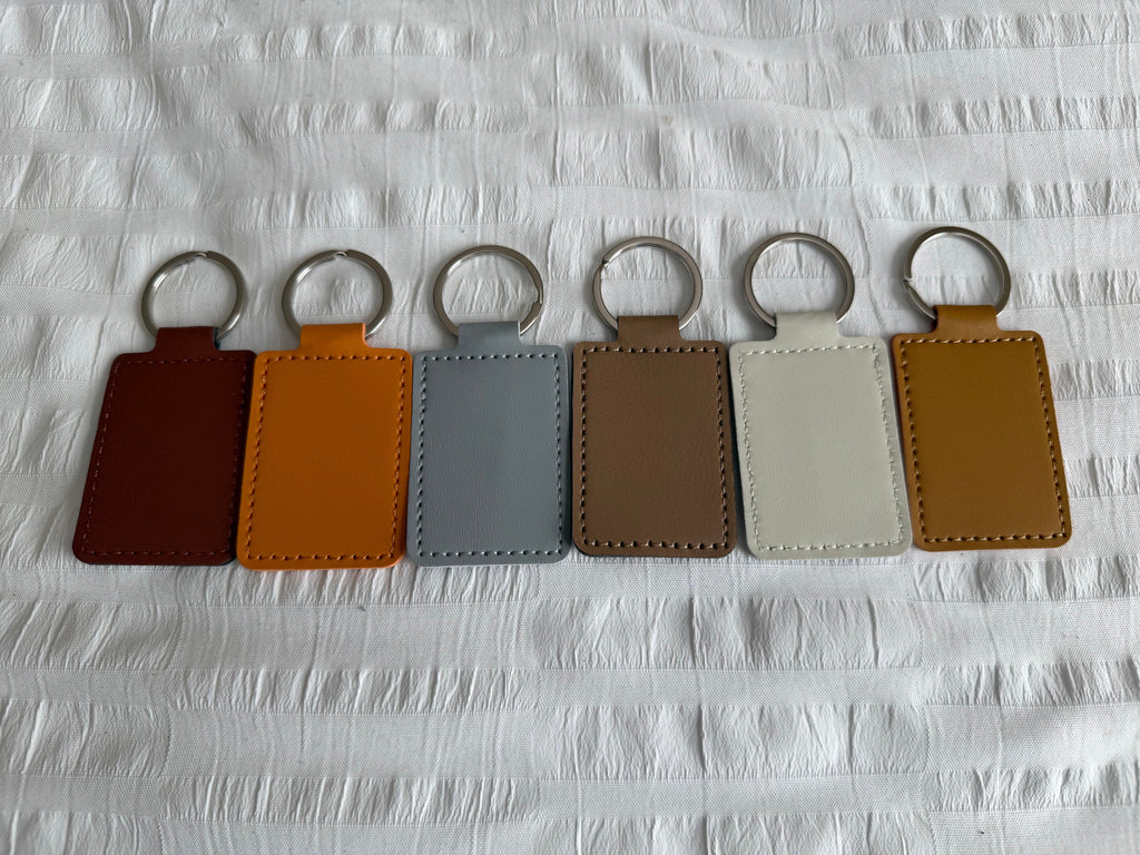 Custom Leather Rectangle Keychain – Pack of 6