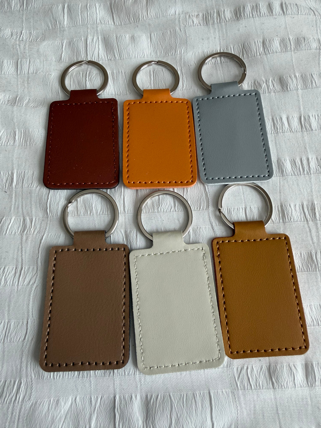 Custom Leather Rectangle Keychain – Pack of 6