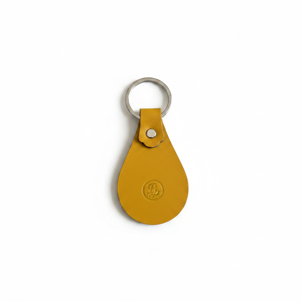 Leather Keychain White Background
